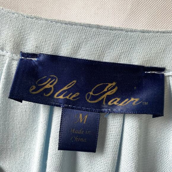 Blue Rain Boho Embroidered Mini Tunic Dress M Blue Southwestern Coastal Beach - Picture 5 of 12